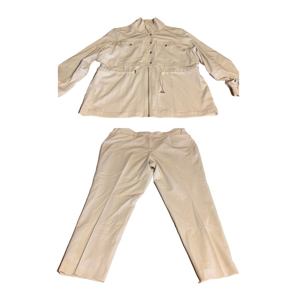 CALVIN KLEIN ECRU BEIGE TROUSERS & JACKET LEISURE SET (16/XL) - Picture 11 of 15